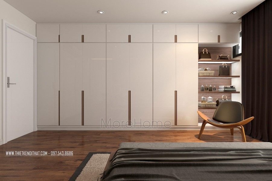 Tủ quần áo hiện đại tại biệt thự Vinhomes Thăng Long